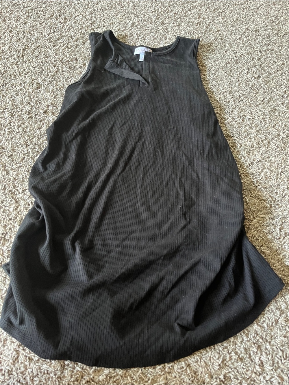Ingrid & Isabel Black Ribbed Maternity Tank Top